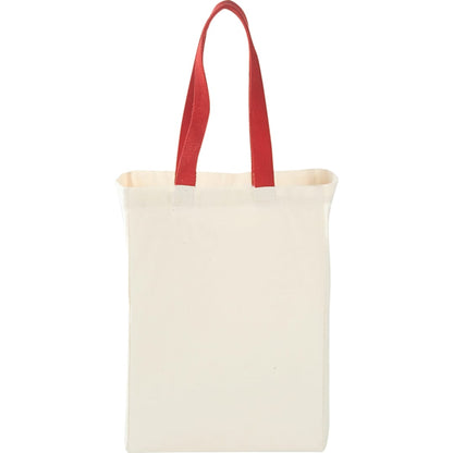 Front View of Red Nebraska 5oz Cotton Canvas Grocery Tote plain