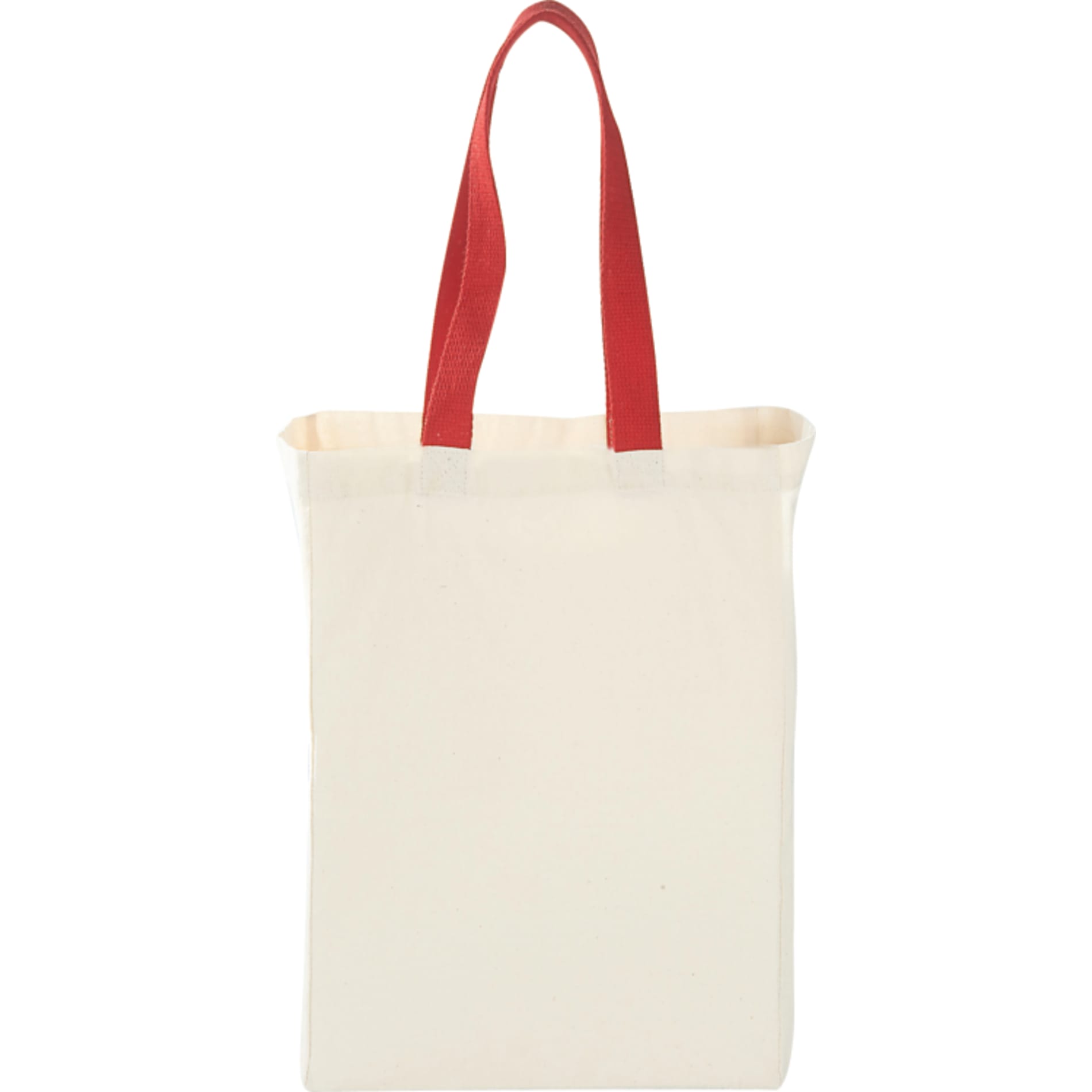 Front View of Red Nebraska 5oz Cotton Canvas Grocery Tote plain