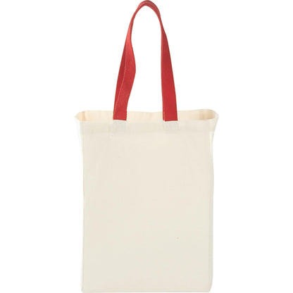 Front View of Red Nebraska 5oz Cotton Canvas Grocery Tote plain