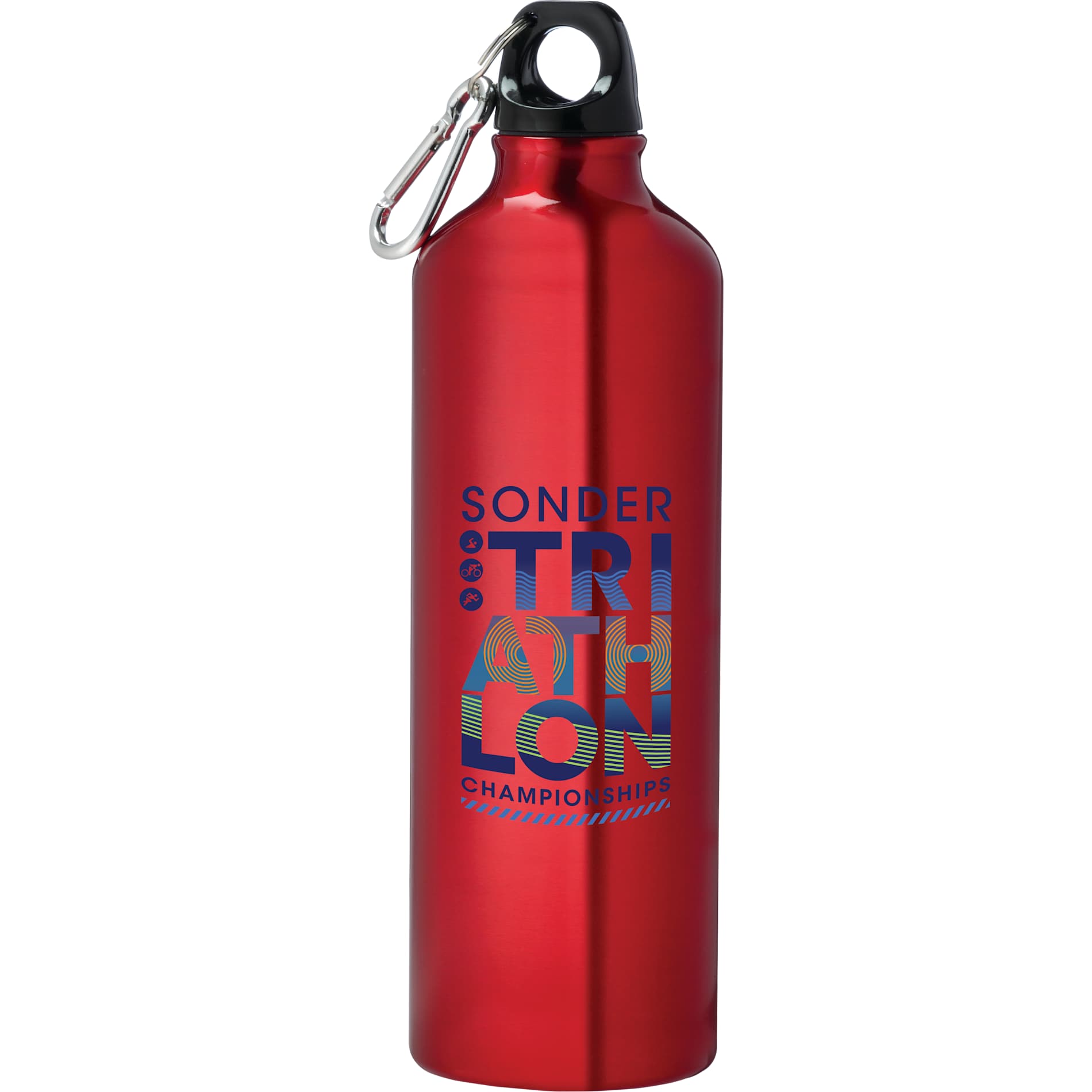 Front View of Red Pacific 26oz Aluminum Sports Bottle