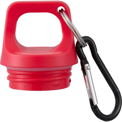 Front View of Red Race 25oz  Recycled Bottle with Carabiner