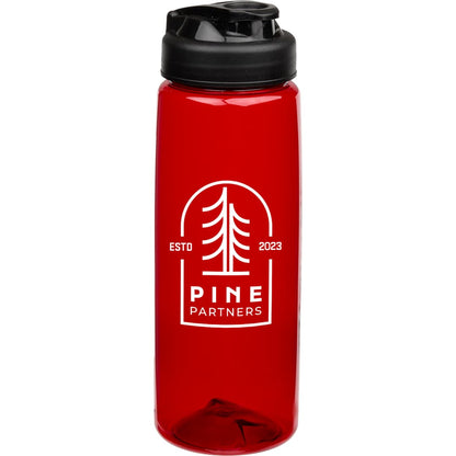Front View of Red Surf Bottle w/ Sip-n-Go Lid 26 oz