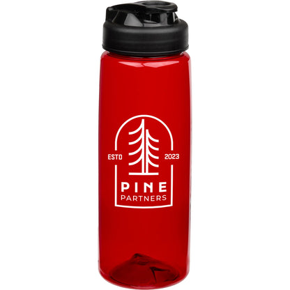 Front View of Red Surf Bottle w/ Sip-n-Go Lid 26 oz