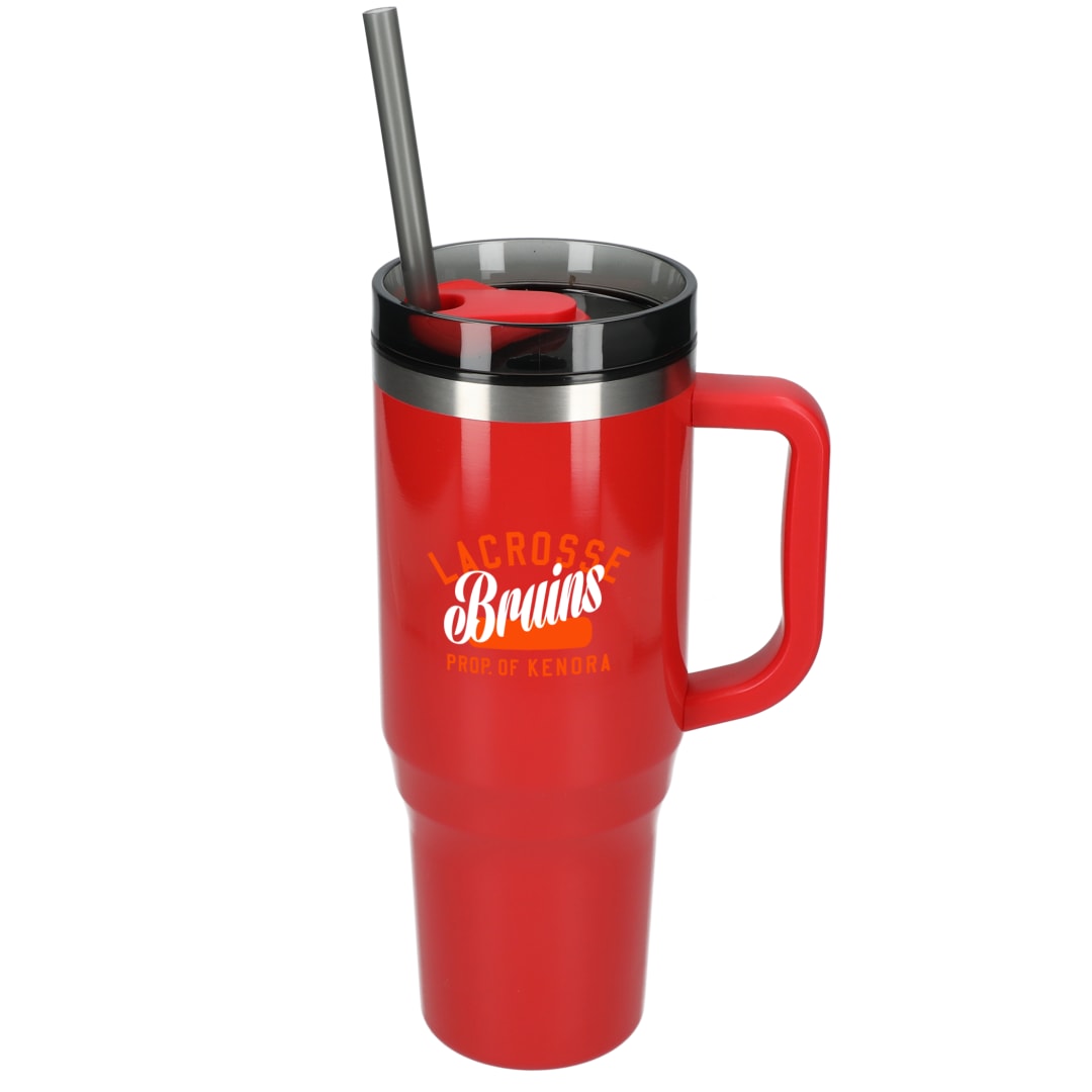 Front View of Red Thor 40oz Straw Tumbler