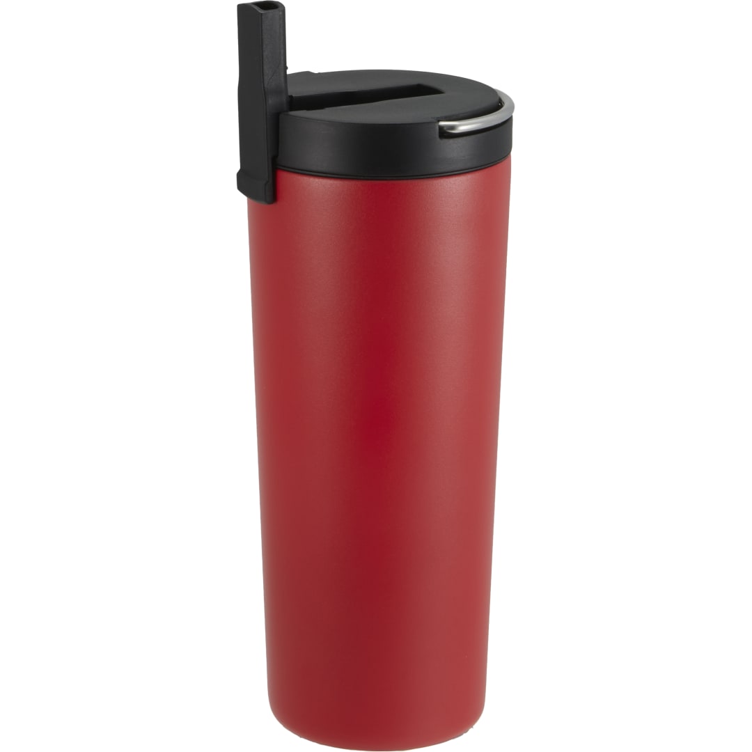 Front View of Red Thor Copper Insulated Tumbler 24oz Flip Straw Lid plain