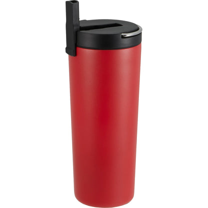 Front View of Red Thor Copper Insulated Tumbler 24oz Flip Straw Lid plain