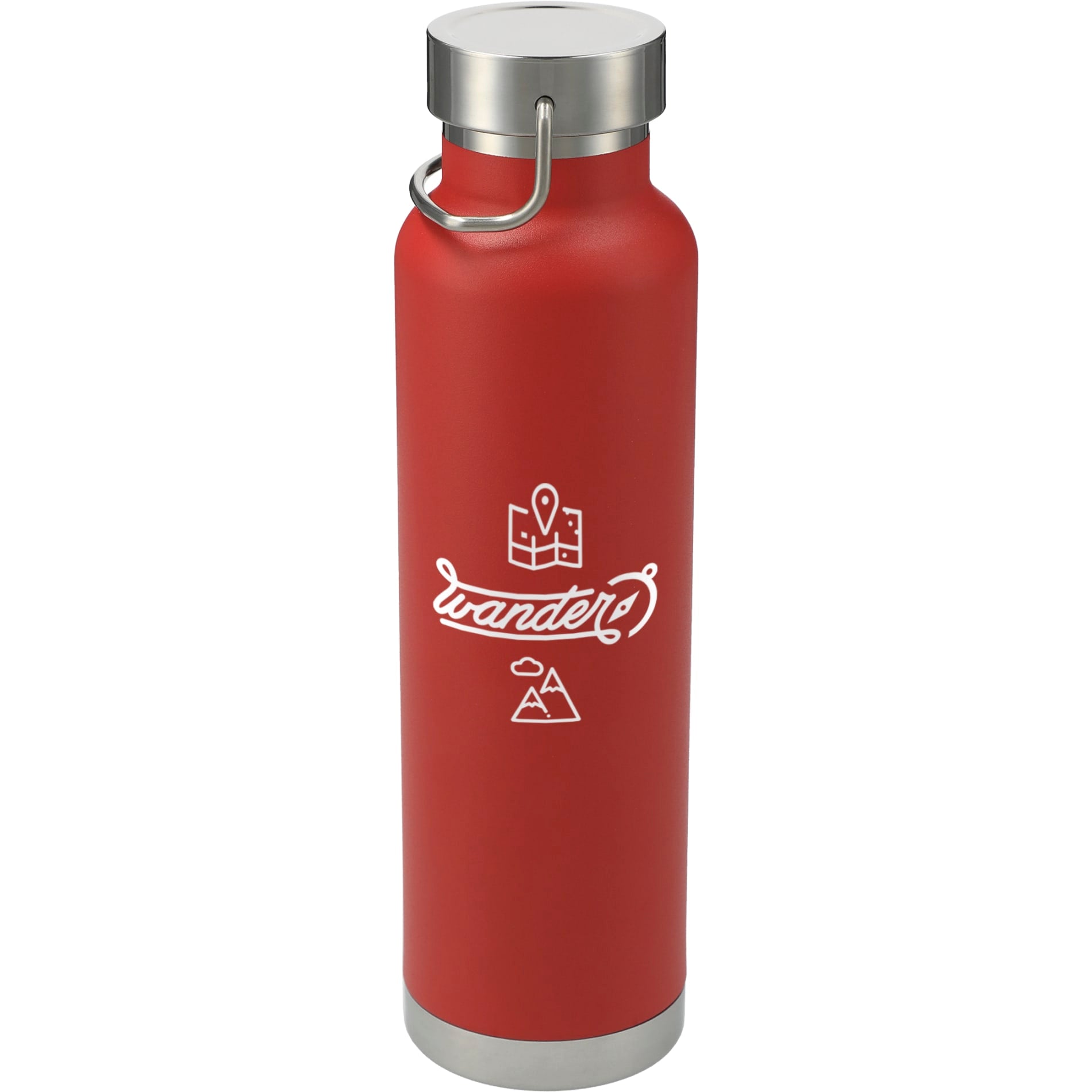 Front View of Red Thor Copper Vacuum Insulated Bottle 22oz