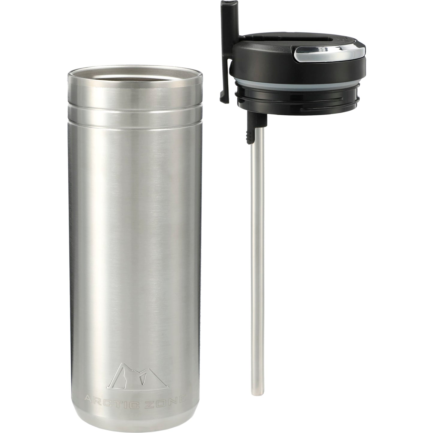 Front View of Silver Arctic Zone® Titan Thermal HP® Tumbler 24oz plain