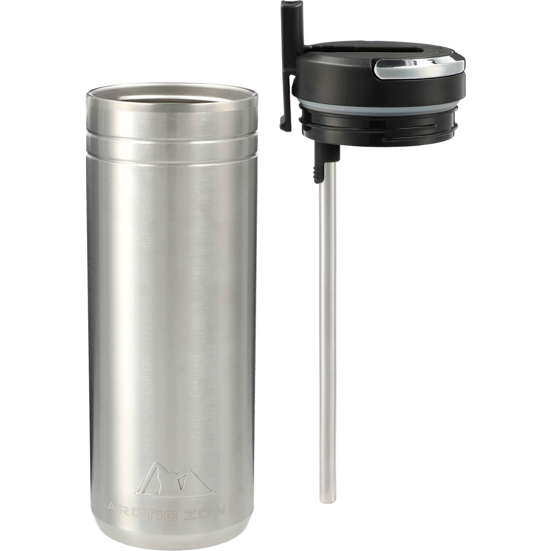 Front View of Silver Arctic Zone® Titan Thermal HP® Tumbler 24oz plain