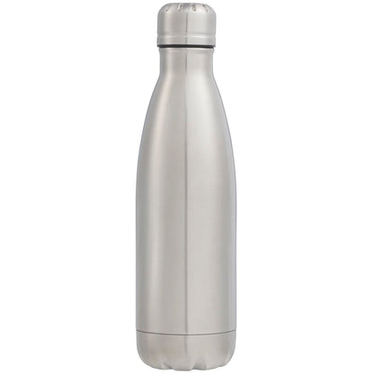 Front View of Silver Copper Vacuum Insulated Bottle 17oz plain