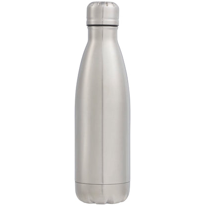 Front View of Silver Copper Vacuum Insulated Bottle 17oz plain