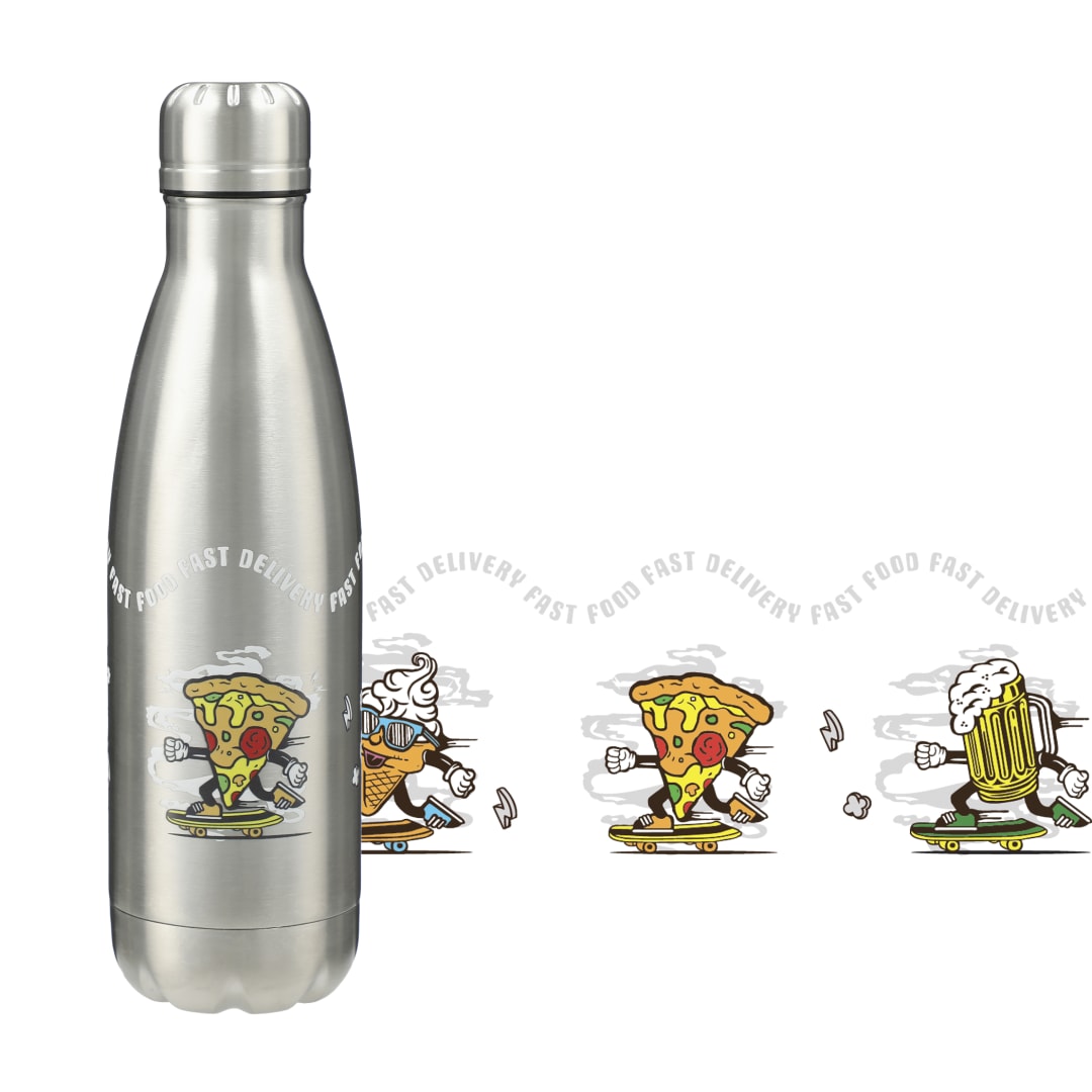 Front View of Silver Copper Vacuum Insulated Bottle 17oz