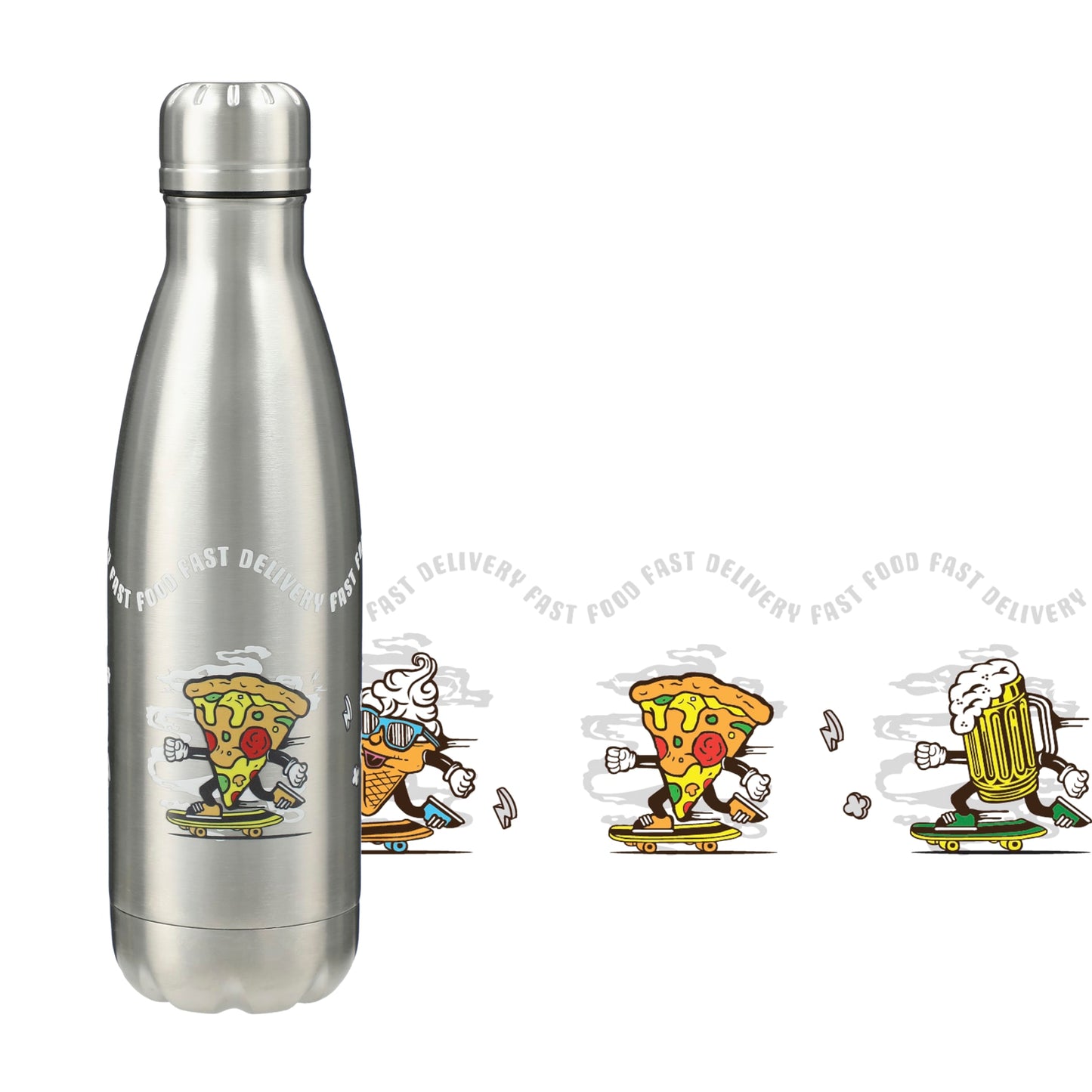Front View of Silver Copper Vacuum Insulated Bottle 17oz