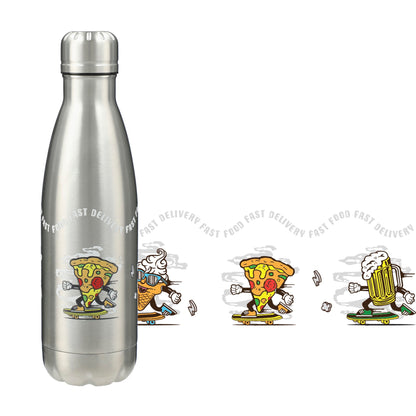 Front View of Silver Copper Vacuum Insulated Bottle 17oz