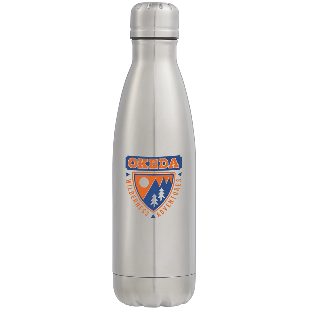 Front View of Silver Copper Vacuum Insulated Bottle 17oz