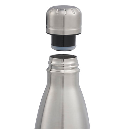 Front View of Silver Copper Vacuum Insulated Bottle 17oz