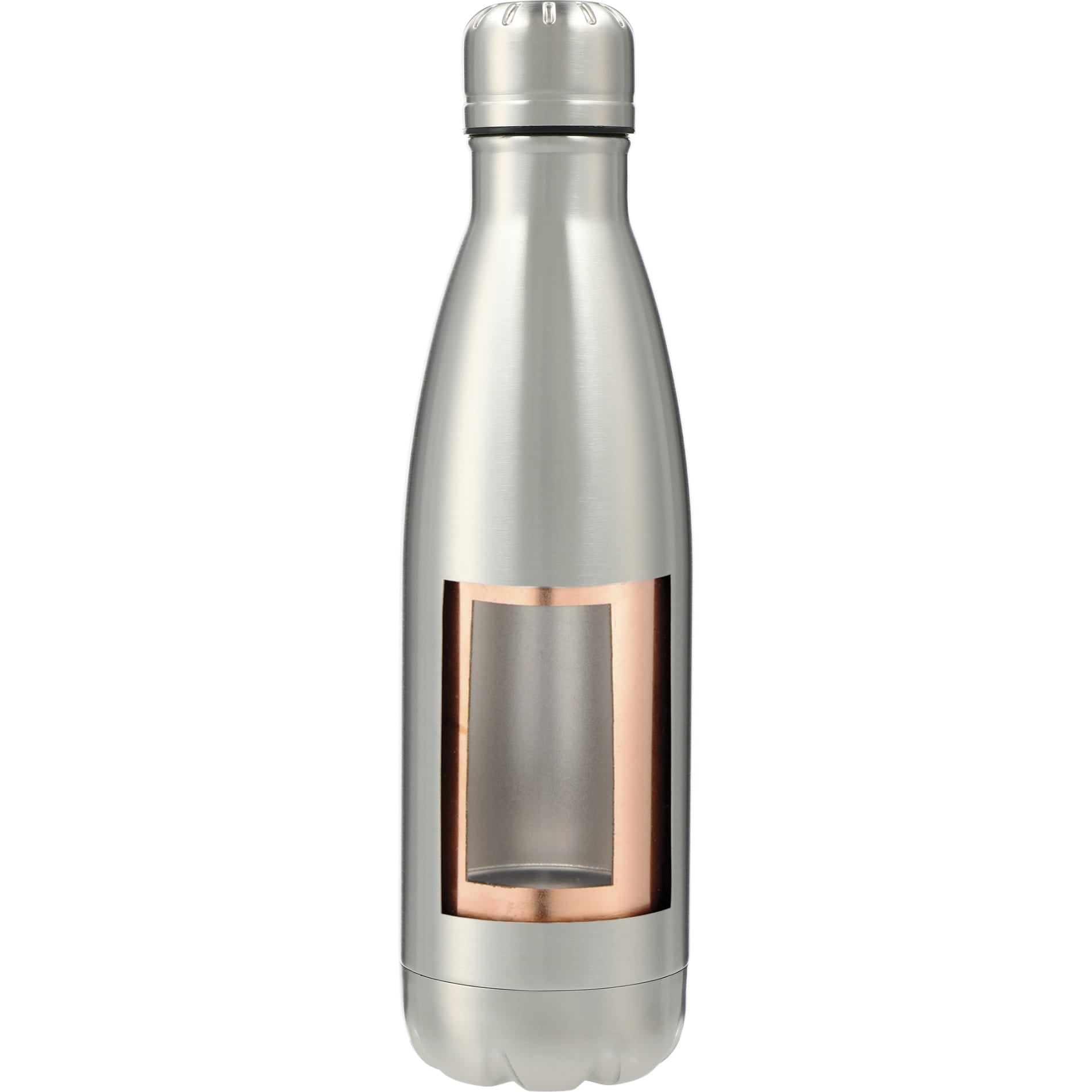 Front View of Silver Copper Vacuum Insulated Bottle 17oz
