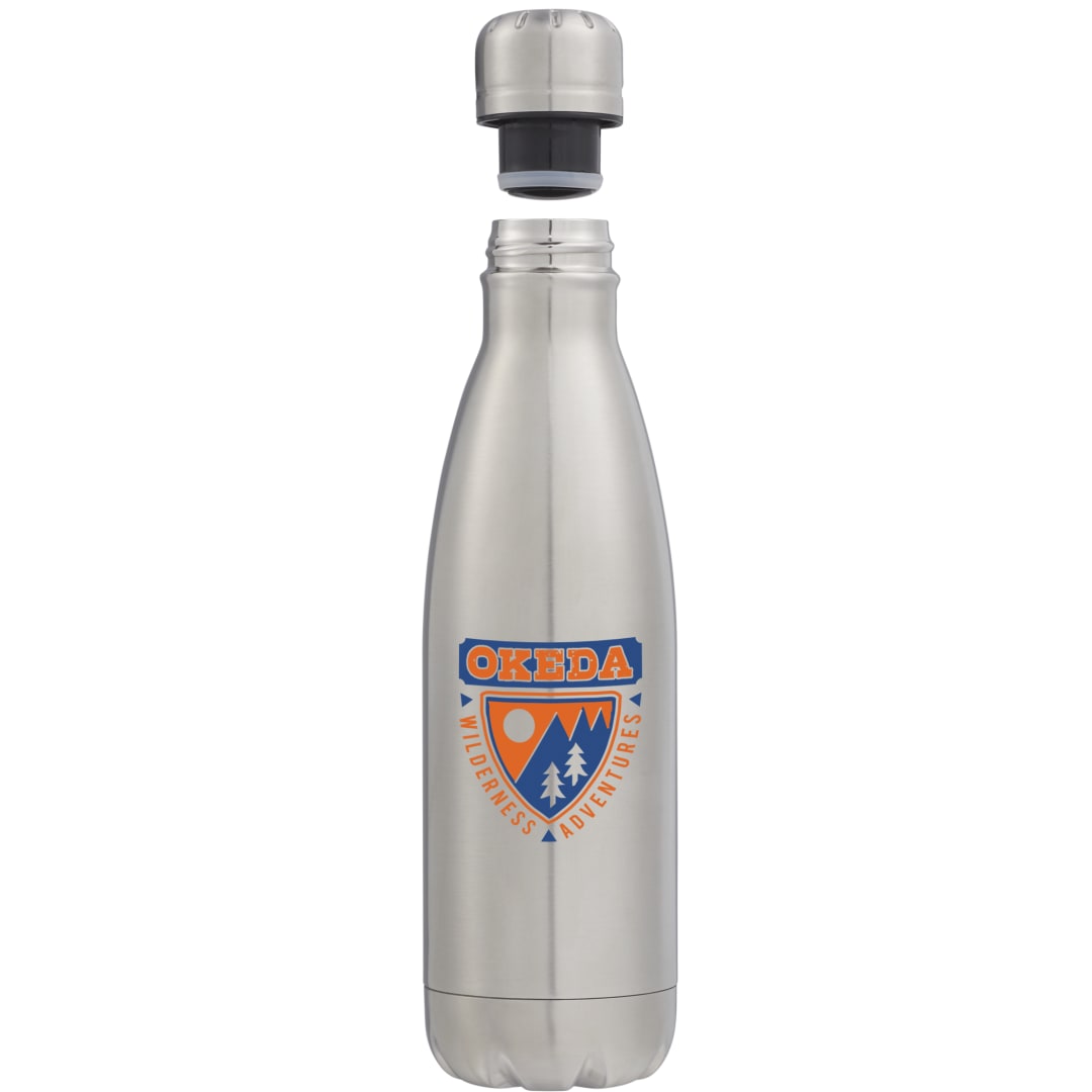 Front View of Silver Copper Vacuum Insulated Bottle 17oz