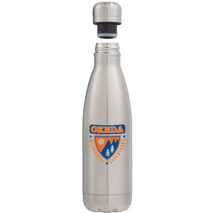 Front View of Silver Copper Vacuum Insulated Bottle 17oz