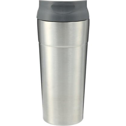 Front View of Silver Frenchie Tumbler 17oz plain