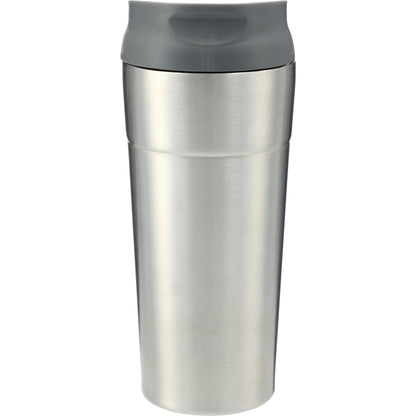 Front View of Silver Frenchie Tumbler 17oz plain