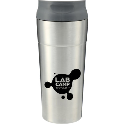 Front View of Silver Frenchie Tumbler 17oz