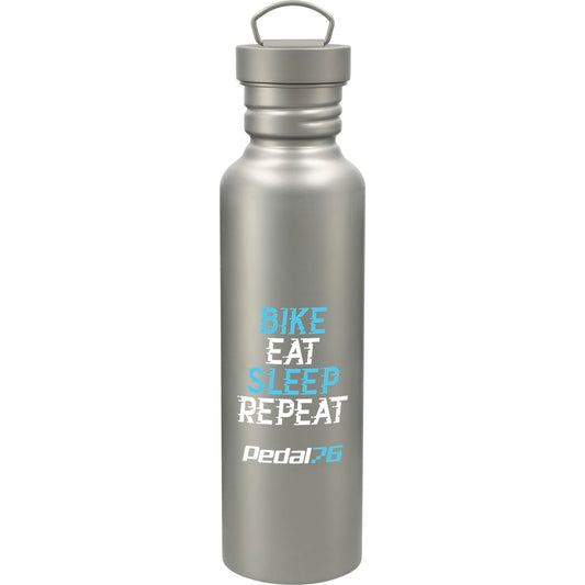 Front View of Silver Griffen Titanium Sport Bottle 25oz