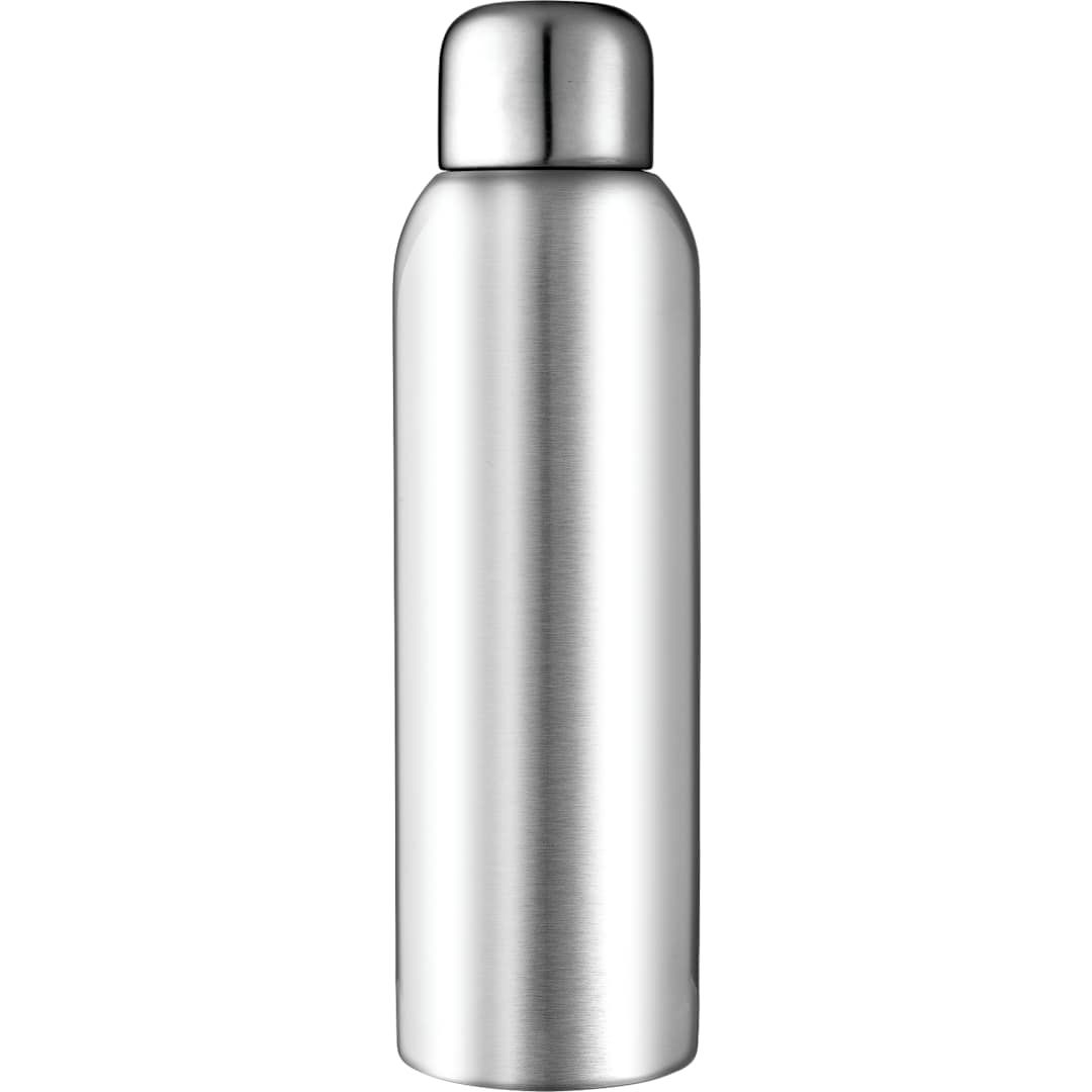 Front View of Silver Guzzle 28oz Stainless Sports Bottle plain