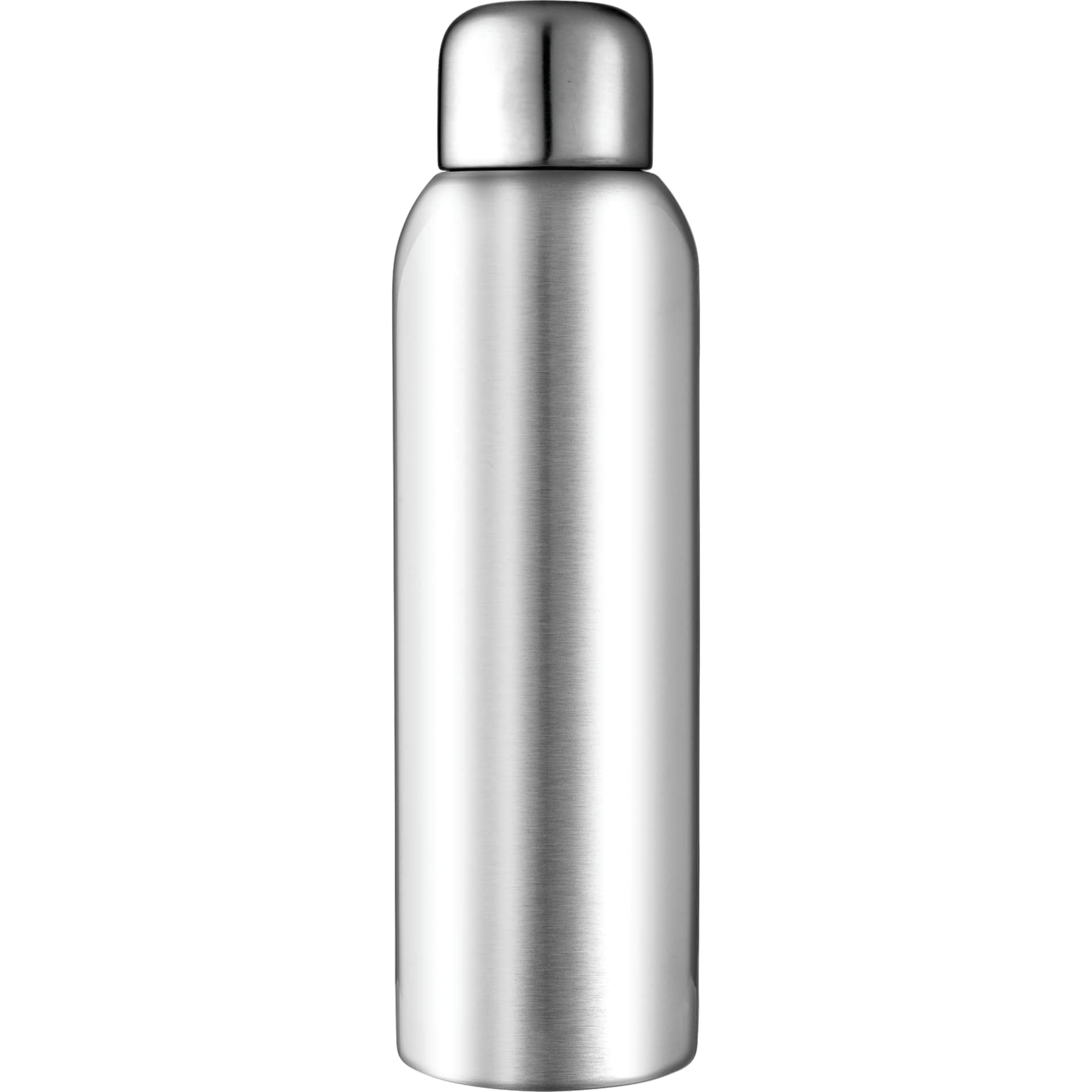 Front View of Silver Guzzle 28oz Stainless Sports Bottle plain