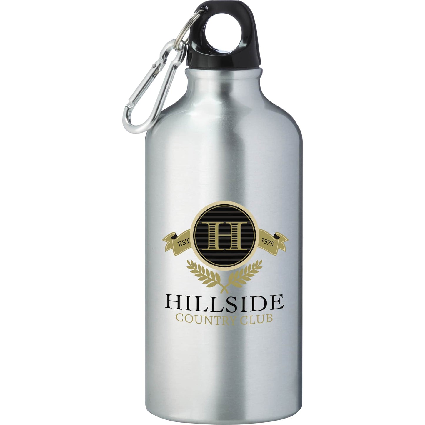 Front View of Silver Li'l Shorty 17oz Aluminum Sports Bottle