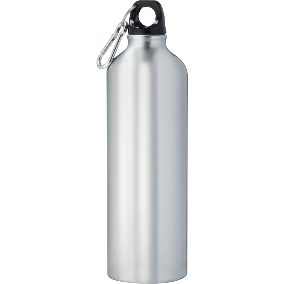 Front View of Silver Pacific 26oz Aluminum Sports Bottle plain