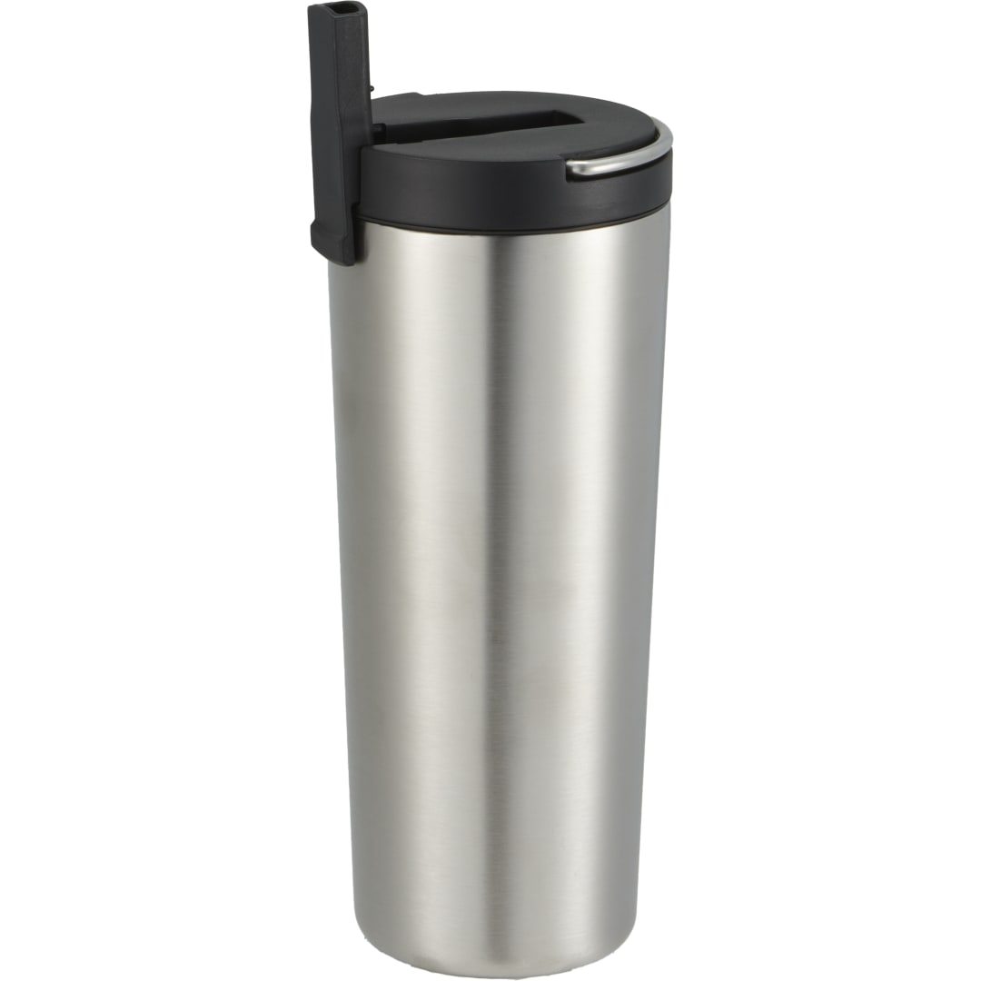 Front View of Silver Thor Copper Insulated Tumbler 24oz Flip Straw Lid plain