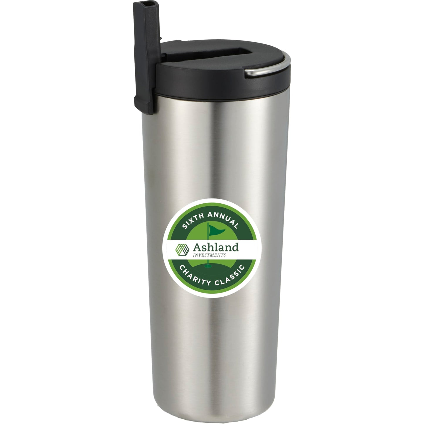 Front View of Silver Thor Copper Insulated Tumbler 24oz Flip Straw Lid