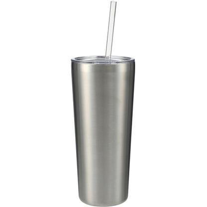 Front View of Silver Thor Copper Vacuum Insulated Tumbler 22oz plain