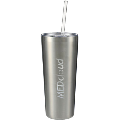 Front View of Silver Thor Copper Vacuum Insulated Tumbler 22oz