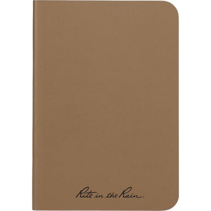 Front View of Tan 3.5" x 5.25" Rite in the Rain Soft Cover Notebook plain