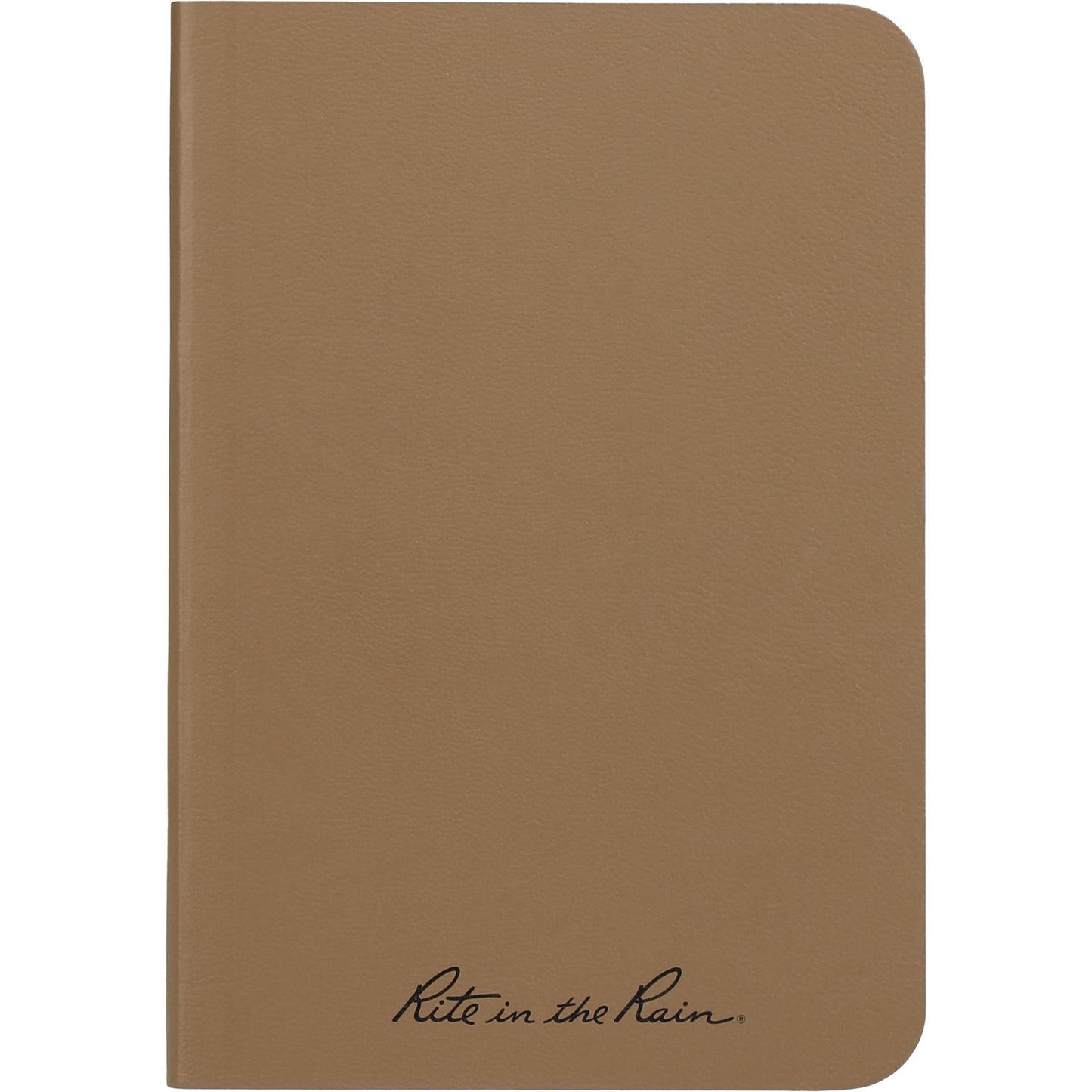 Front View of Tan 3.5" x 5.25" Rite in the Rain Soft Cover Notebook plain