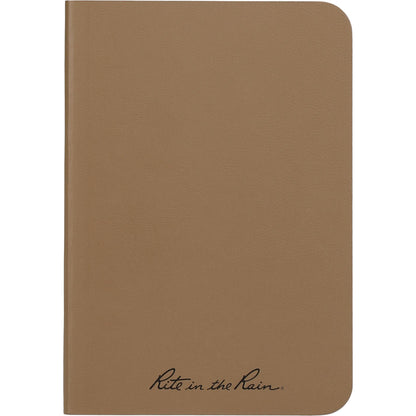 Front View of Tan 3.5" x 5.25" Rite in the Rain Soft Cover Notebook plain