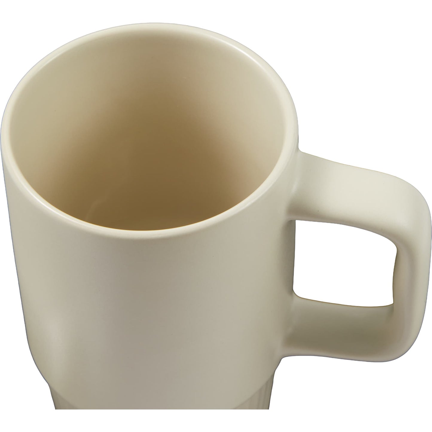Front View of Tan Camden 13oz Ceramic Mug w/ Lid