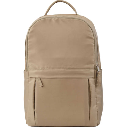 Front View of Tan Daybreak Recycled 15" Laptop Backpack plain