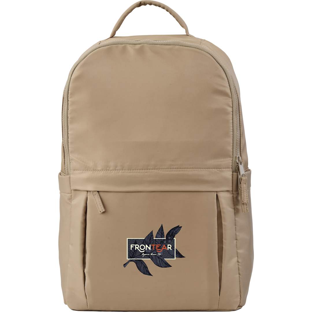 Front View of Tan Daybreak Recycled 15" Laptop Backpack