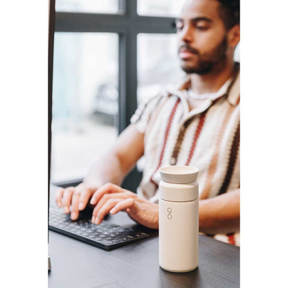 Front View of Tan Ocean Bottle Coffee Flask 350ml