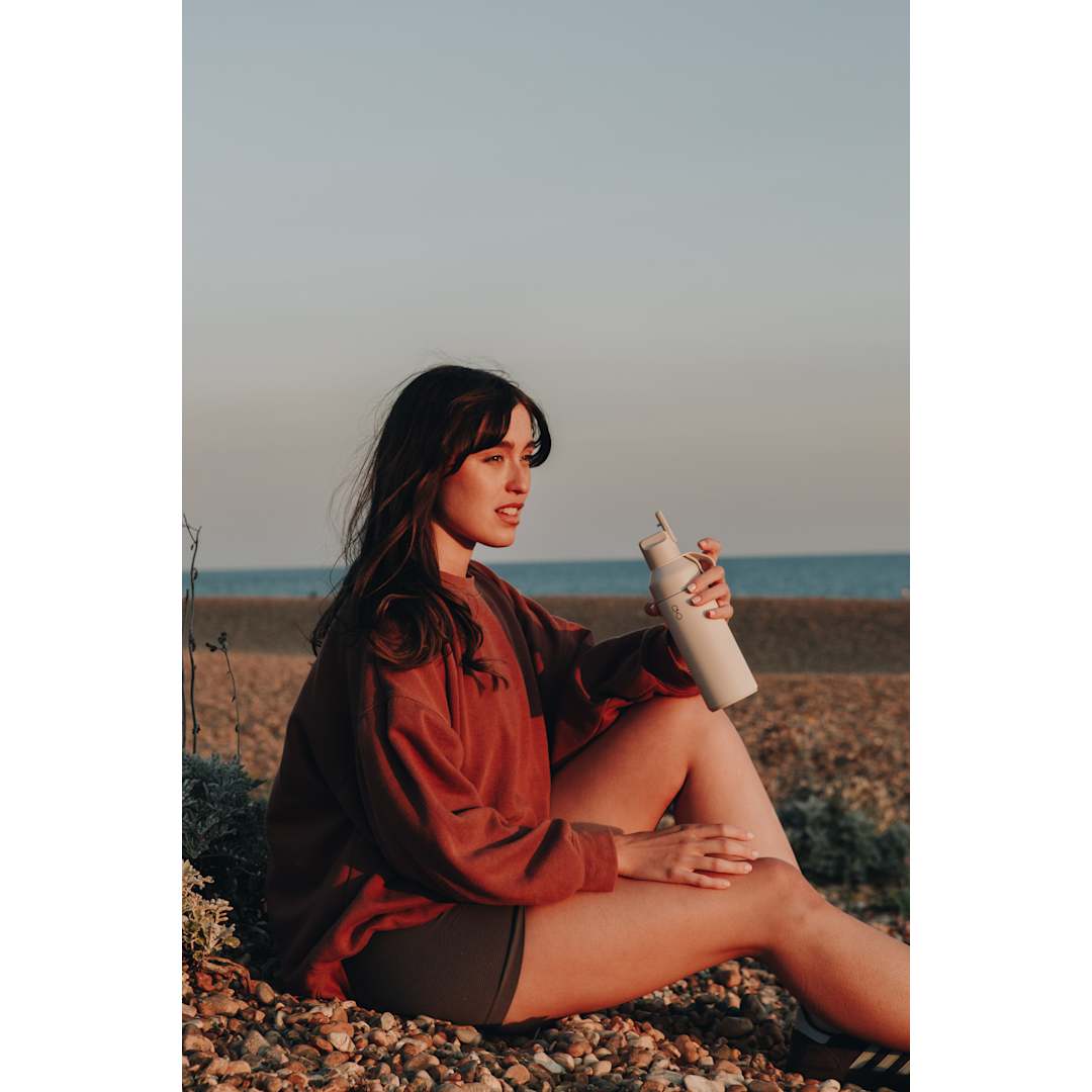 Front View of Tan Ocean Bottle Go Sports Bottle  500ml