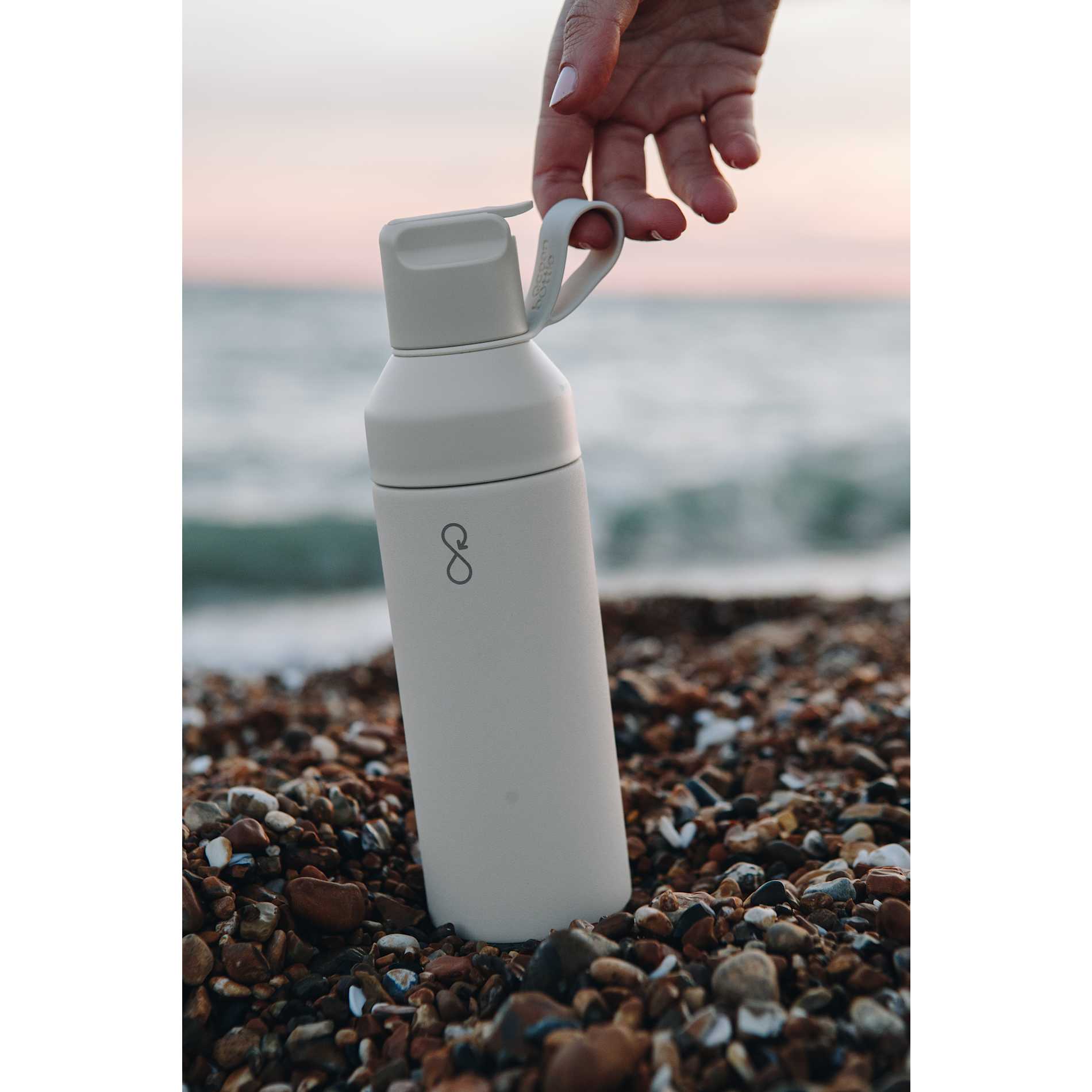 Front View of Tan Ocean Bottle Go Sports Bottle  500ml