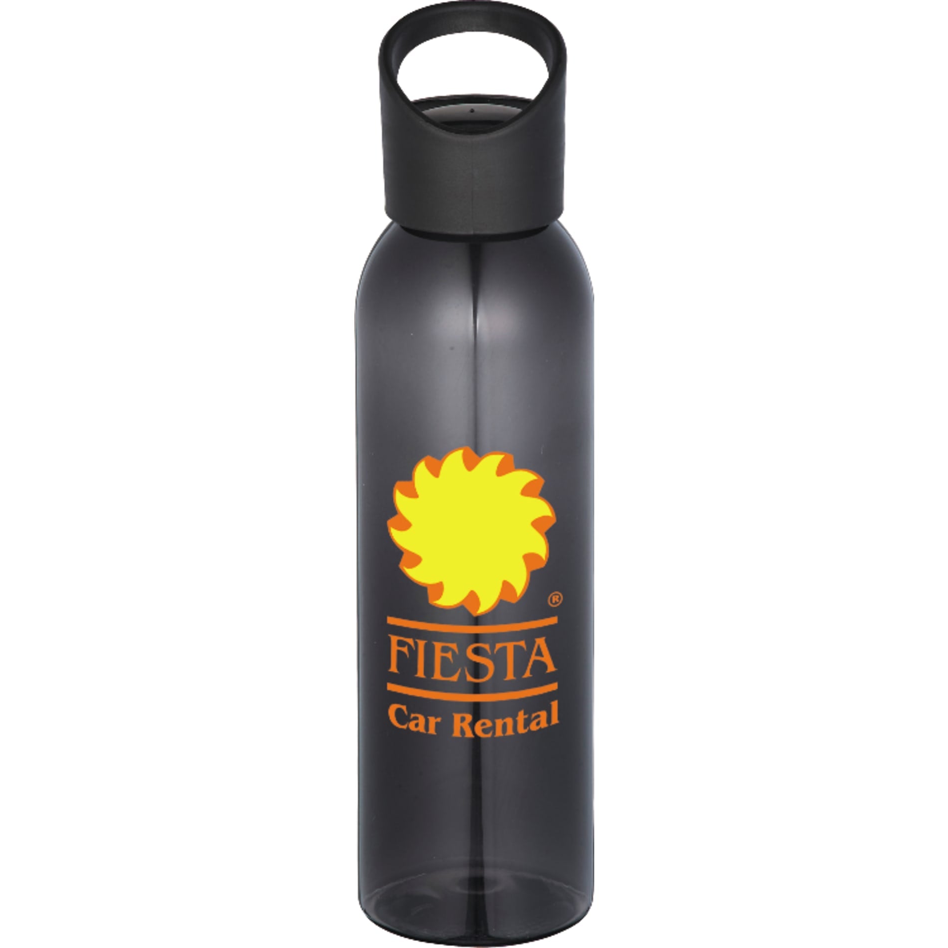Front View of Translucent Black (TBK) Casanova 22oz Tritan Sports Bottle