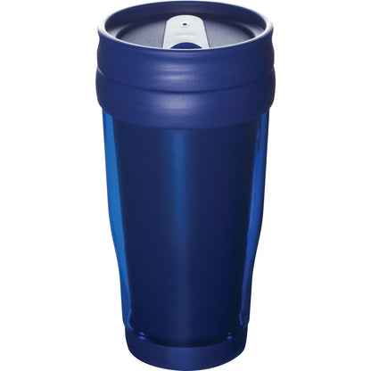 Front View of Translucent Blue (TBL) Columbia 16oz Insulated Tumbler plain