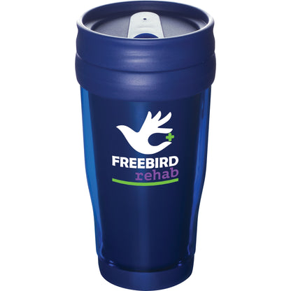 Front View of Translucent Blue (TBL) Columbia 16oz Insulated Tumbler