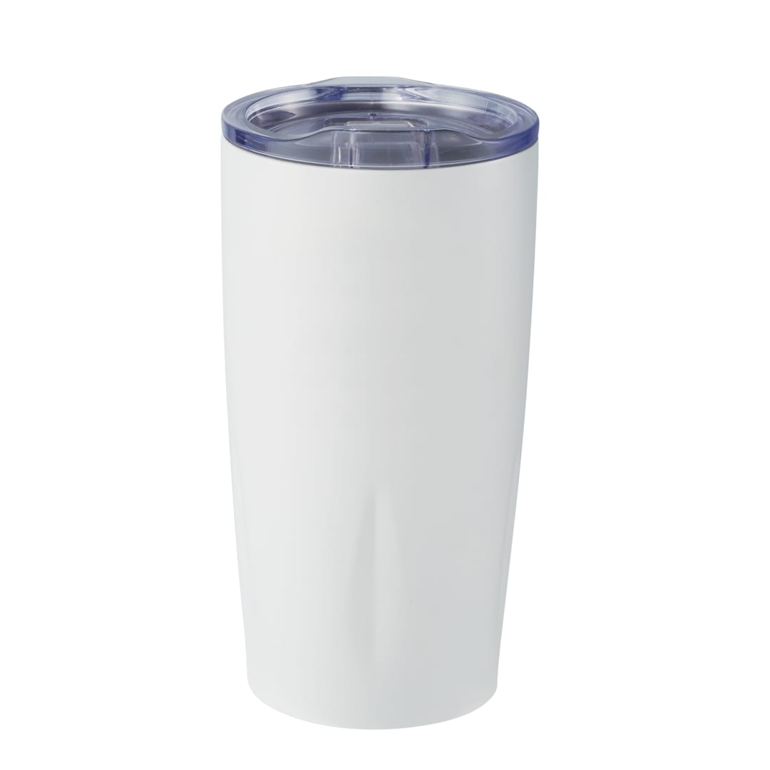 Front View of White Adrian Vacuum Tumbler 20oz plain