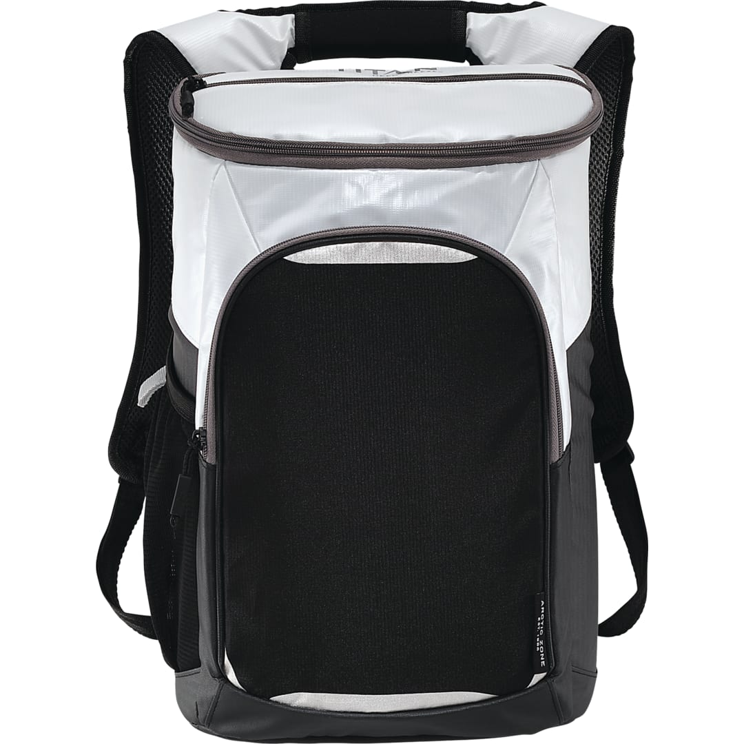 Front View of White Arctic Zone® Titan Deep Freeze® Backpack Cooler plain