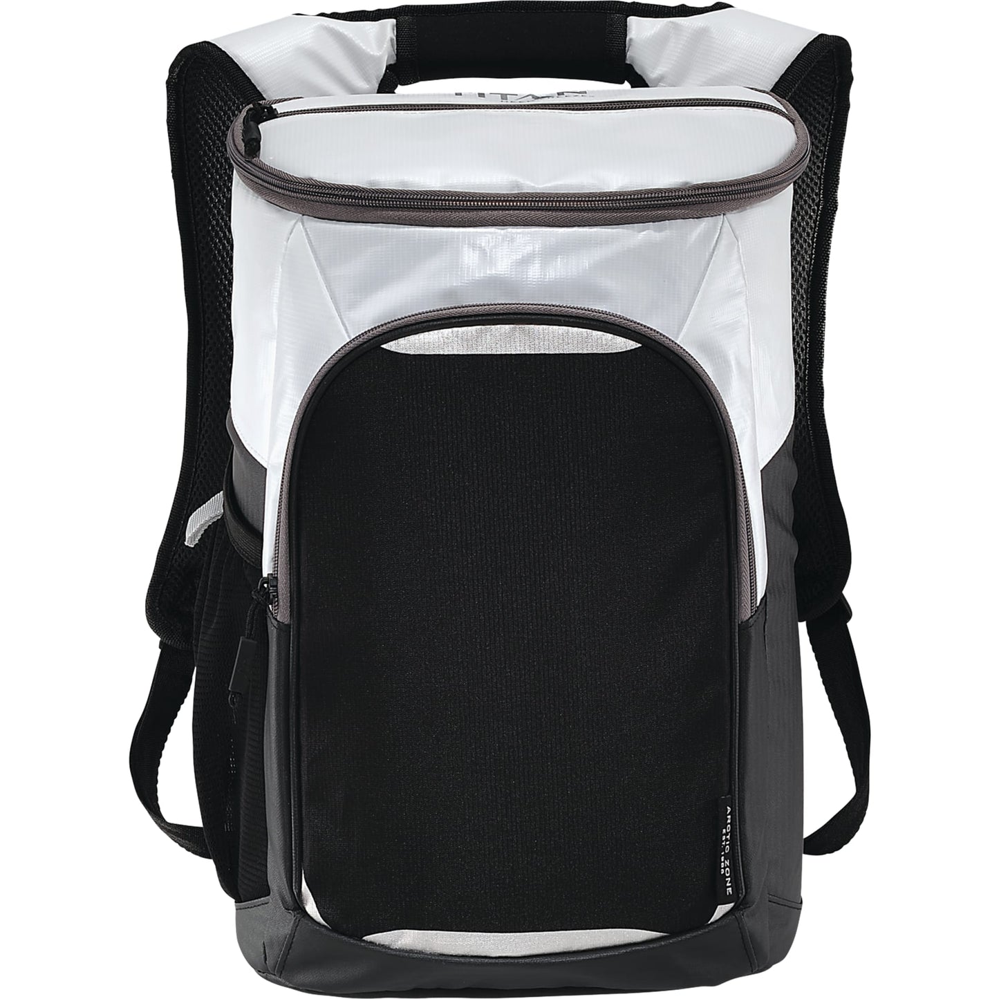 Front View of White Arctic Zone® Titan Deep Freeze® Backpack Cooler plain